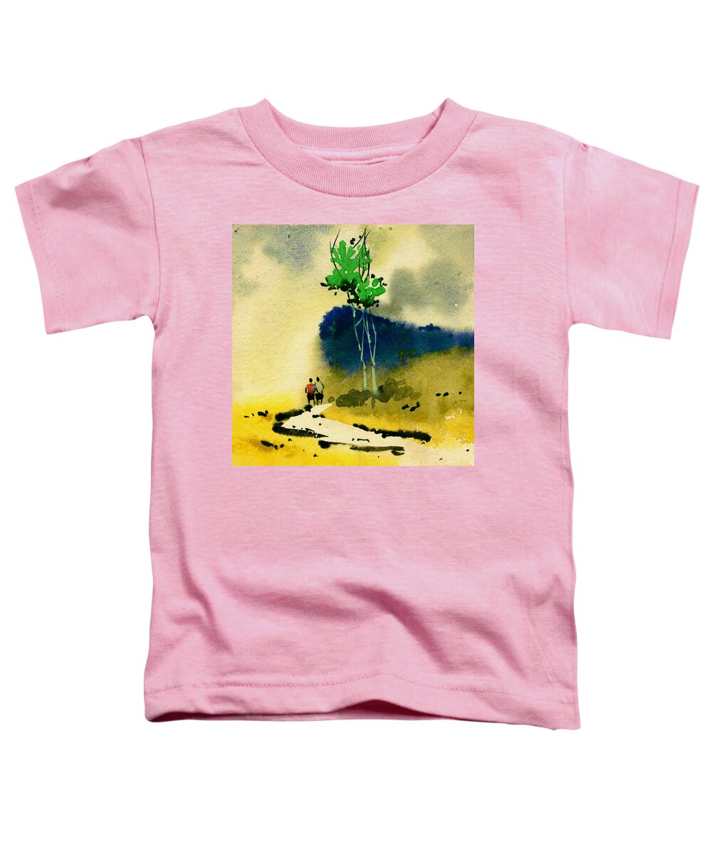 Landscape Toddler T-Shirt featuring the painting Buddies by Anil Nene