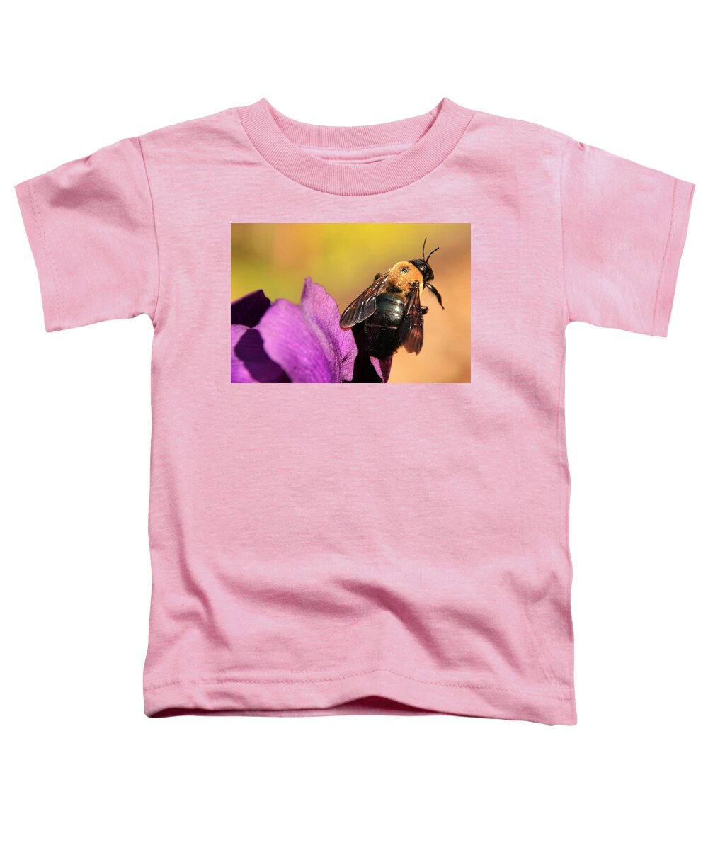 Insect Toddler T-Shirt featuring the photograph Bumblebee on Iris by Chris Berry