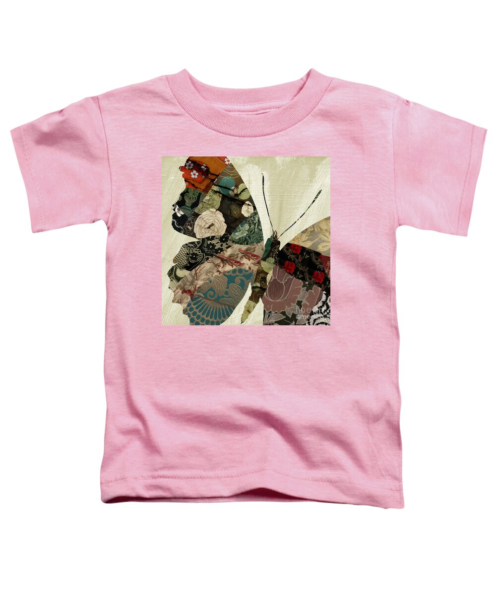 Butterfly Toddler T-Shirt featuring the painting Butterfly Brocade III by Mindy Sommers