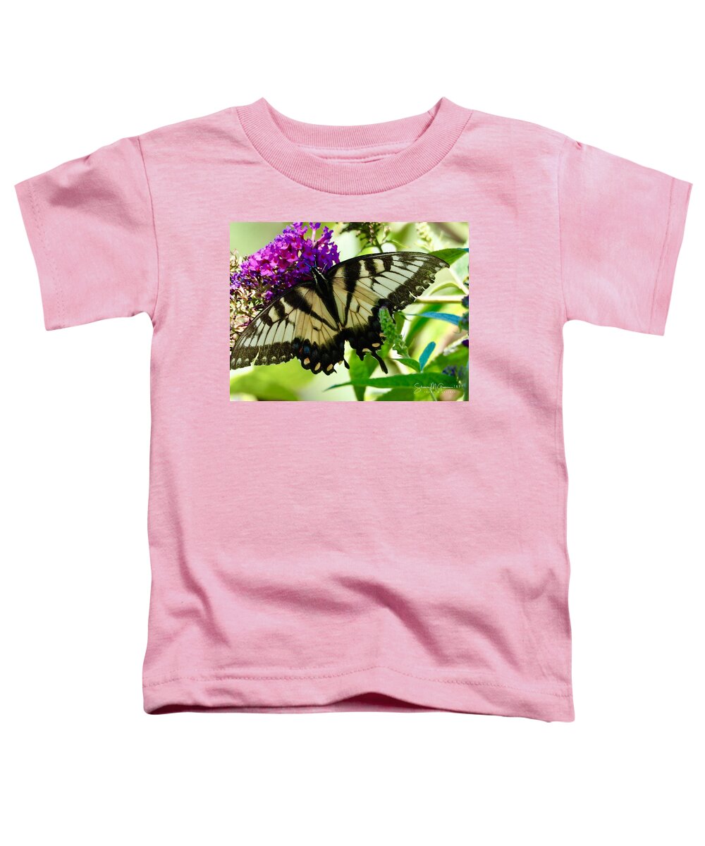 Butterfly Toddler T-Shirt featuring the photograph Butterfly Damage by Shawn M Greener