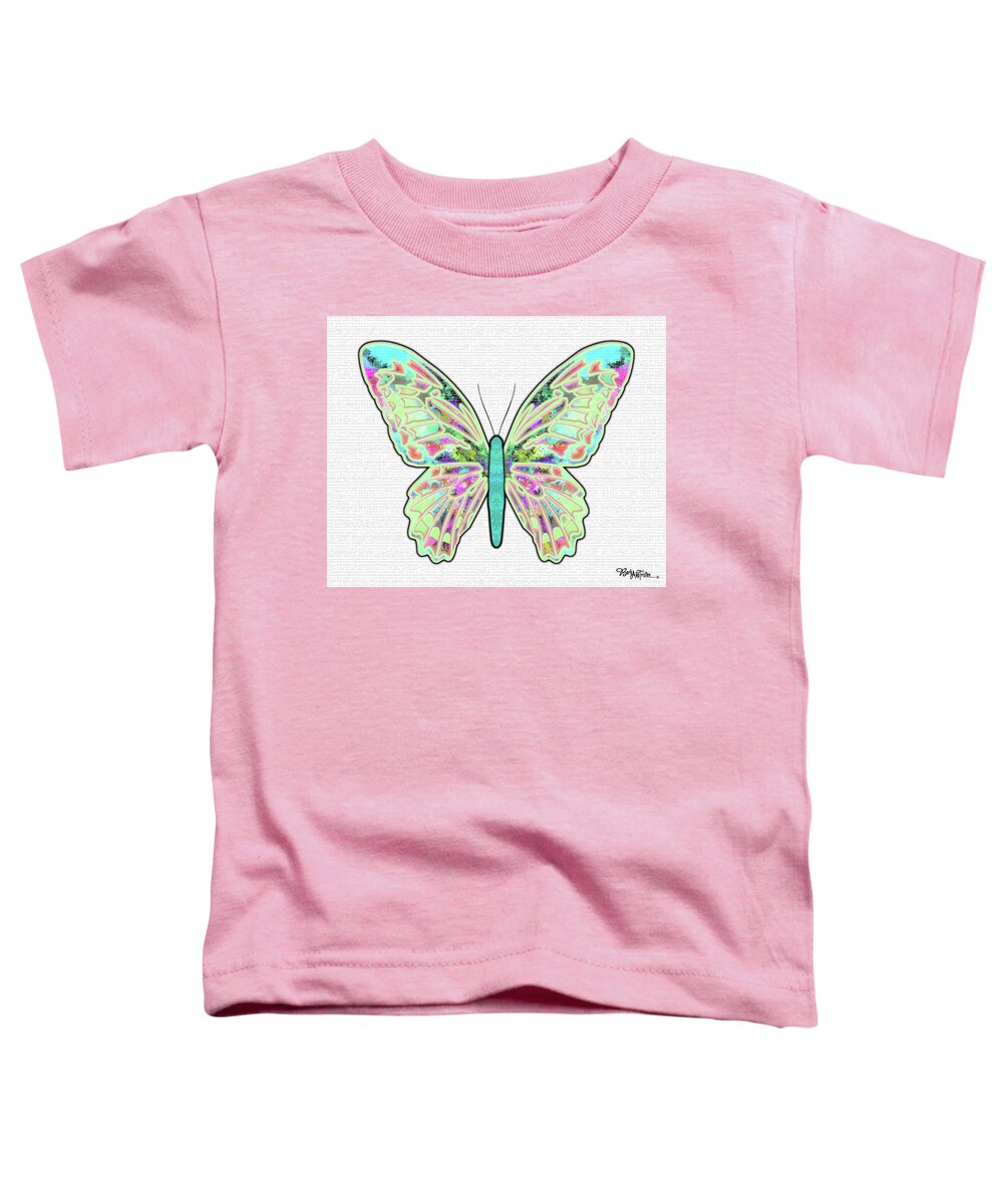 Butterfly Toddler T-Shirt featuring the digital art Butterfly Encounter #029 by Barbara Tristan