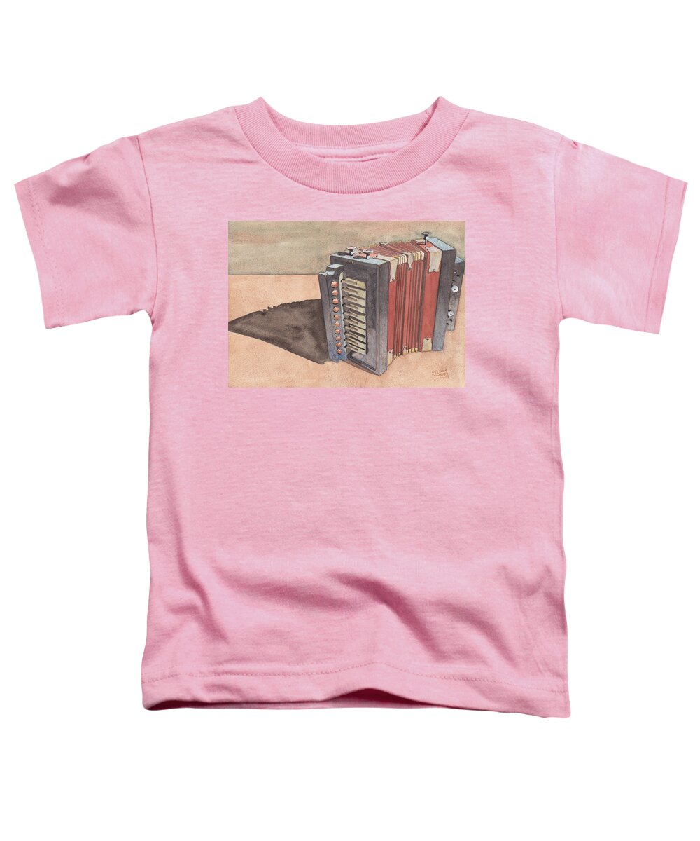 Button Toddler T-Shirt featuring the painting Button Accordion by Ken Powers