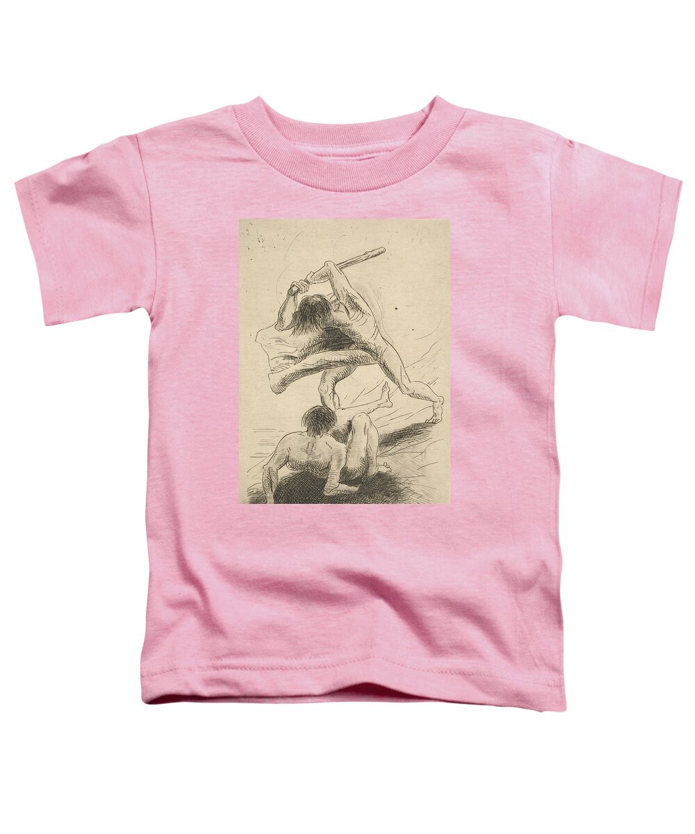 19th Century Art Toddler T-Shirt featuring the relief Cain and Abel by Odilon Redon