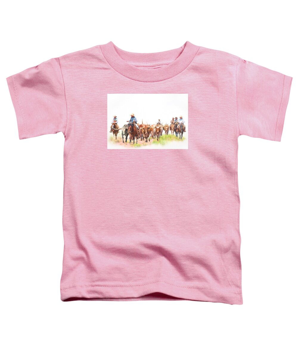 America Toddler T-Shirt featuring the photograph Cattle Drive by David and Carol Kelly