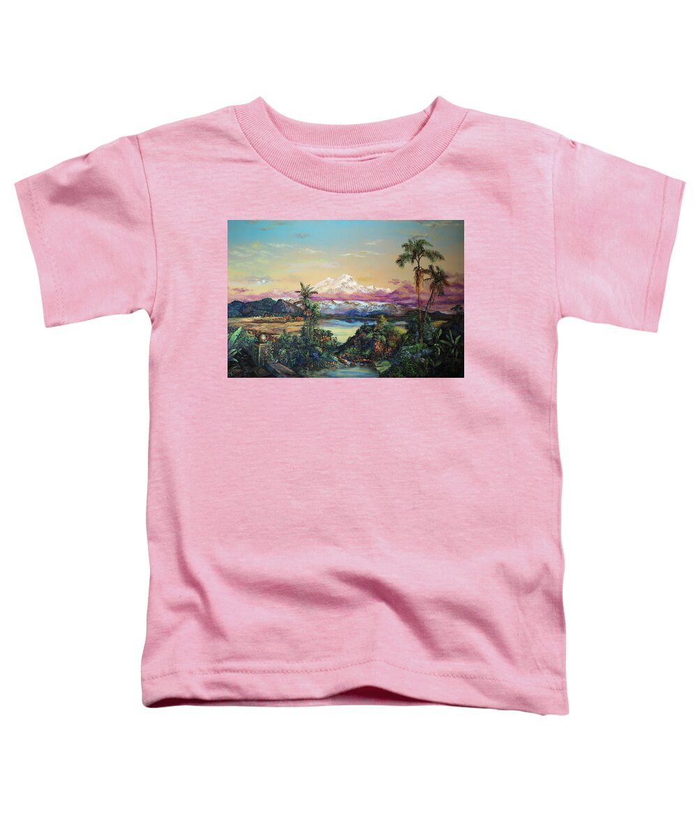 Cayambe Toddler T-Shirt featuring the painting Cayambe-ish by David Bader