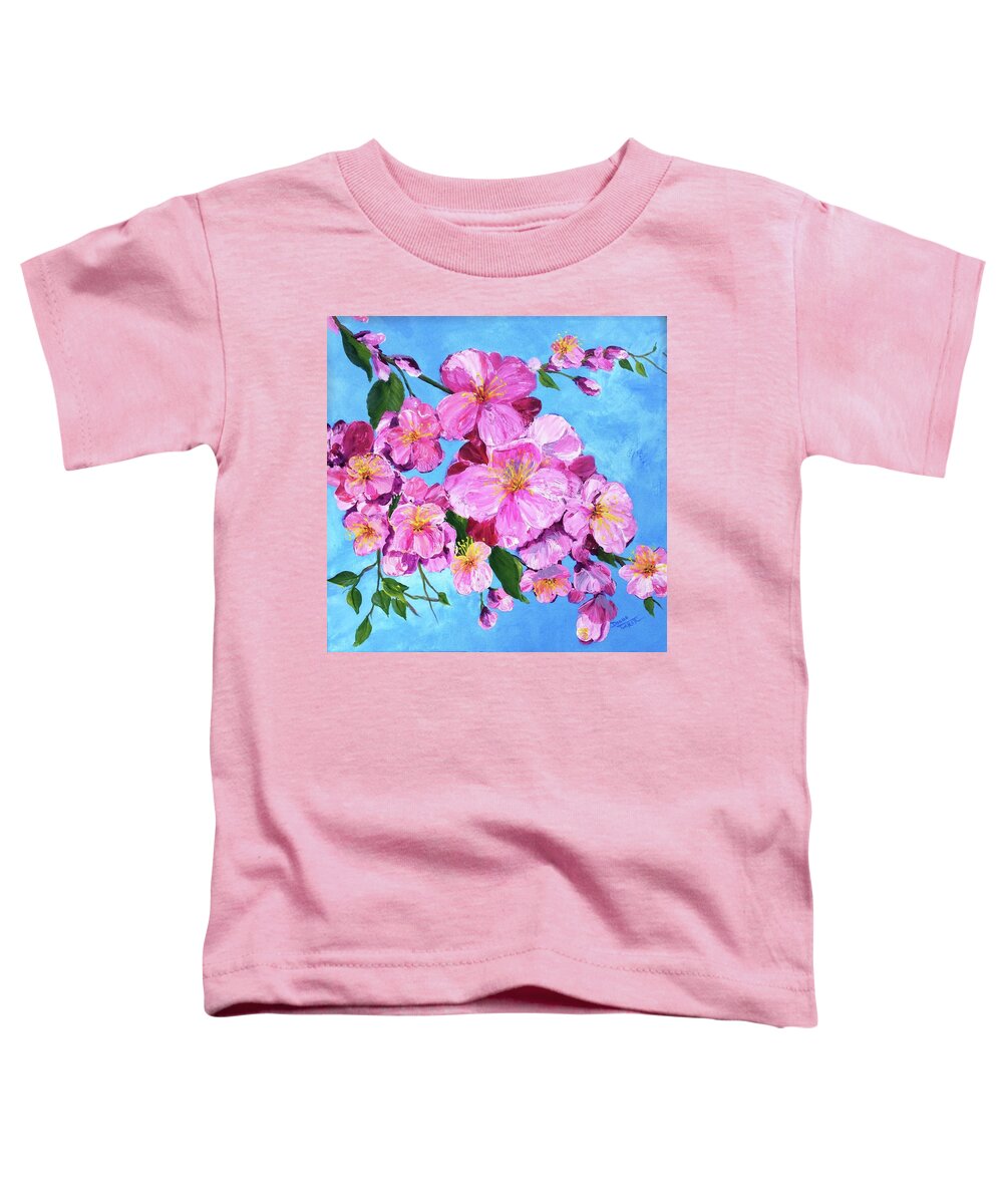Spring Toddler T-Shirt featuring the painting Cherry Blossoms by Donna Tucker