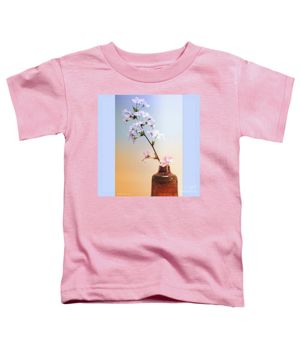 Mona Stut Toddler T-Shirt featuring the photograph Cherry Blossoms In Vase by Mona Stut