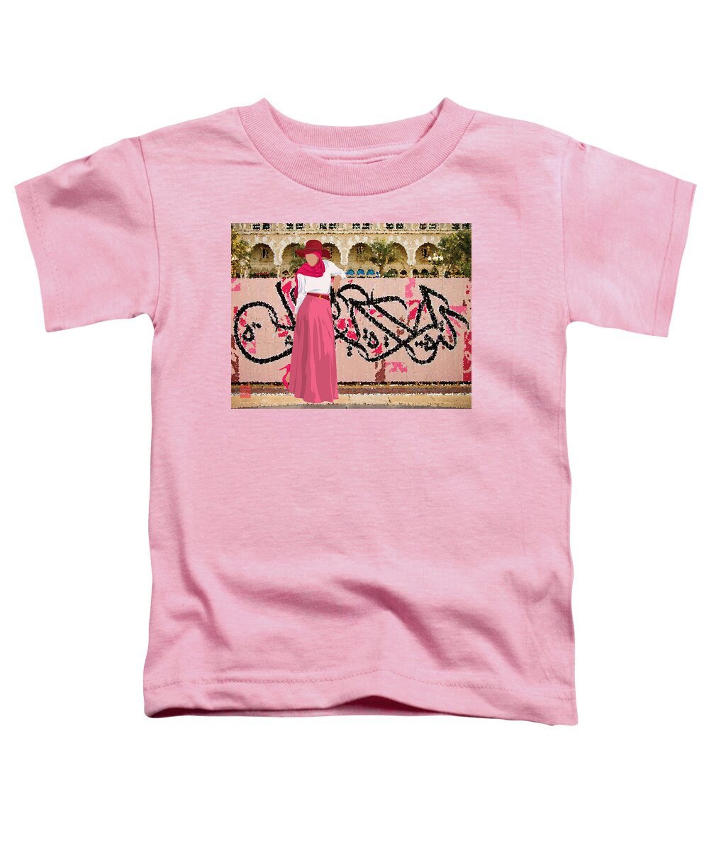 Pink Toddler T-Shirt featuring the digital art Pastel Pastime by Scheme Of Things Graphics