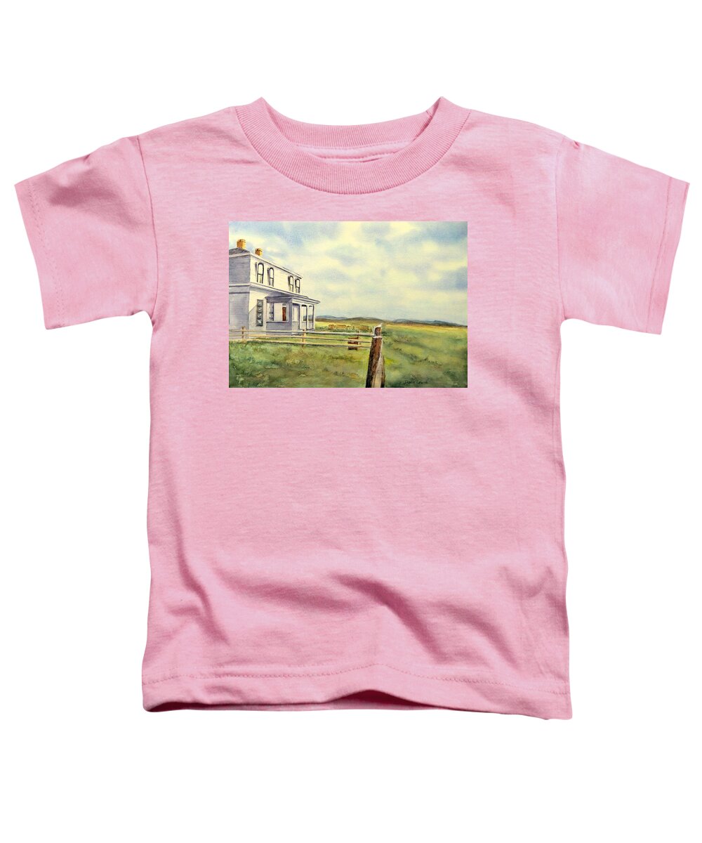 Watercolor Landscape Toddler T-Shirt featuring the painting Colorado Ranch by Debbie Lewis