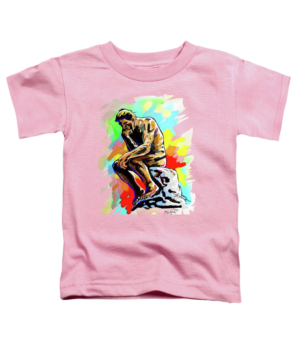 Paris Toddler T-Shirt featuring the painting Colorful Thinker by Anthony Mwangi