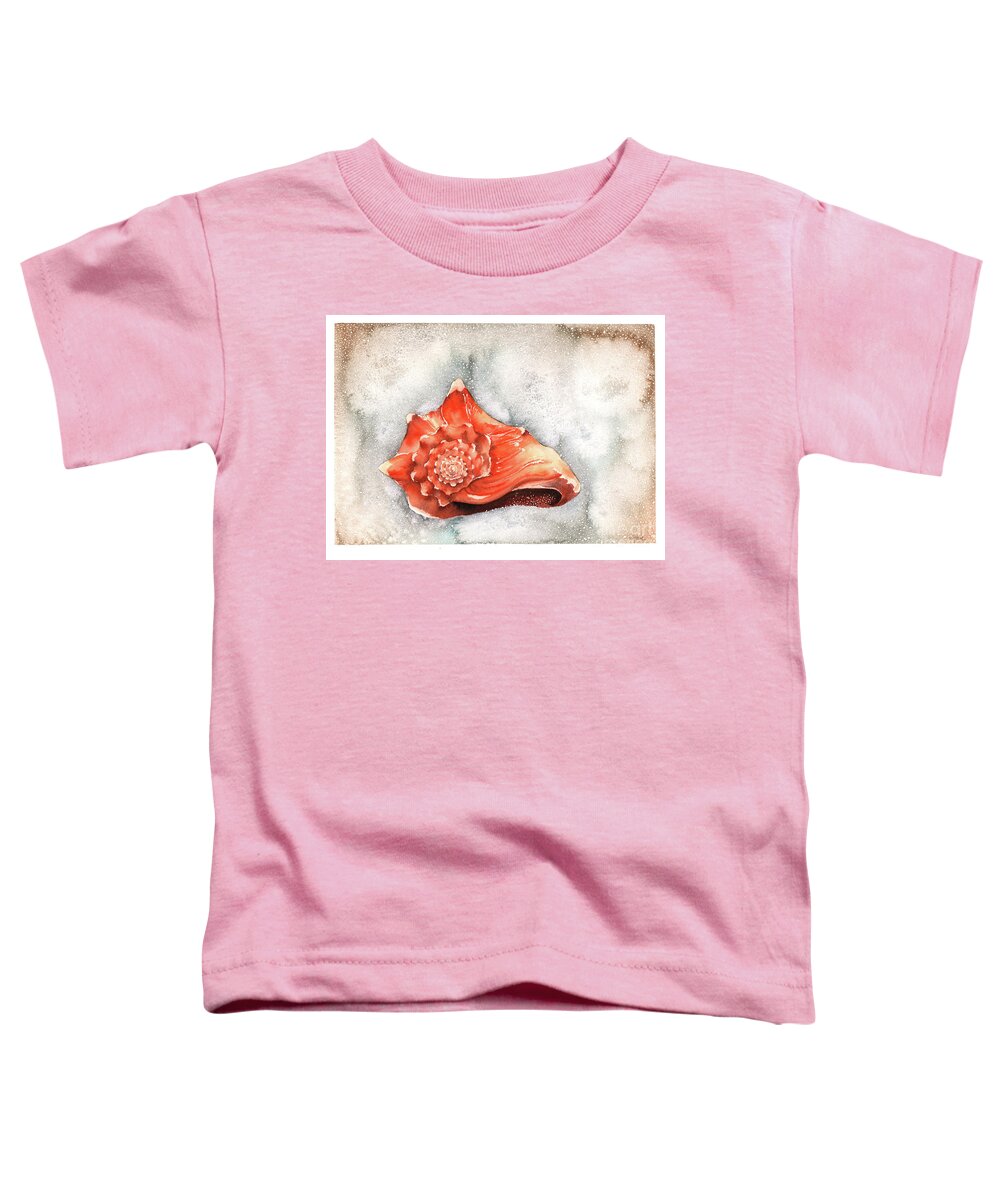 Conch Toddler T-Shirt featuring the painting Conch Shell by Hilda Wagner