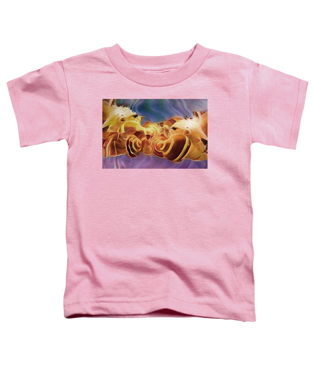 Shells Toddler T-Shirt featuring the mixed media Conch Drifters 30 by Lynda Lehmann