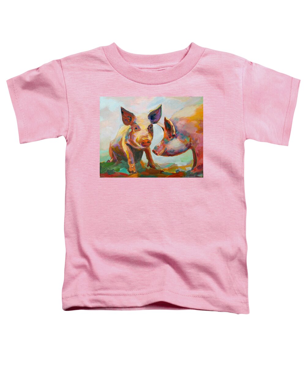 Pigs Toddler T-Shirt featuring the painting Consultation by Naomi Gerrard