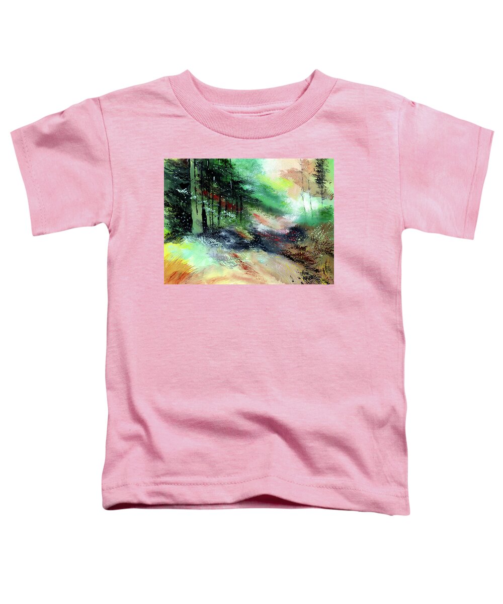 Nature Toddler T-Shirt featuring the painting Deep into the jungle by Anil Nene