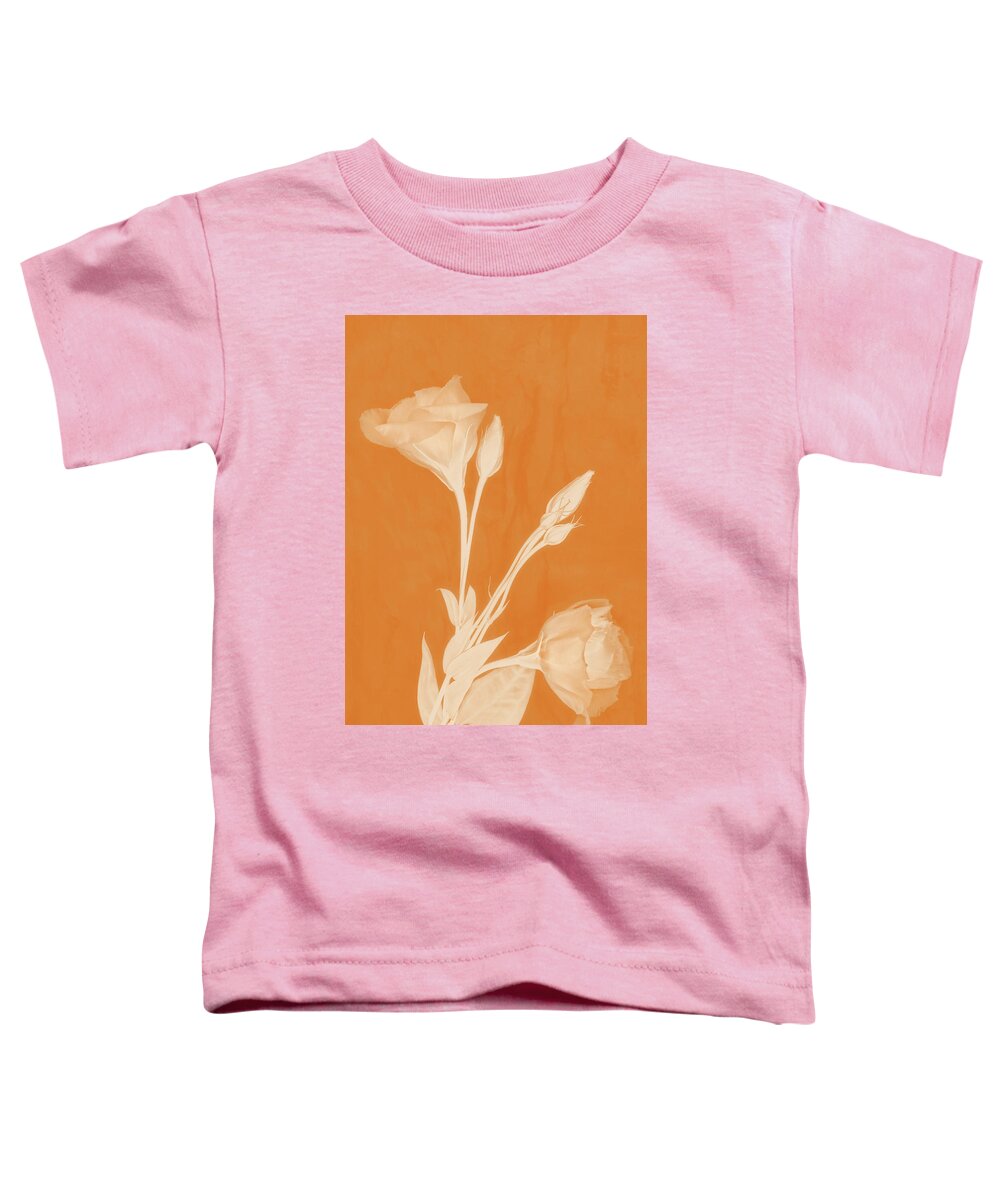 Lisianthus Flowers Toddler T-Shirt featuring the photograph Deep Within in Apricot by Leda Robertson