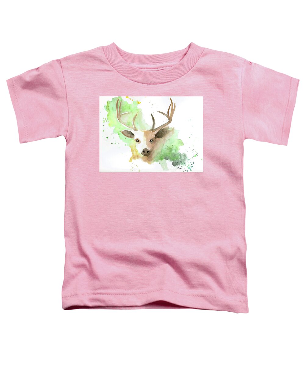 Deer Toddler T-Shirt featuring the painting Deer by Emily Page