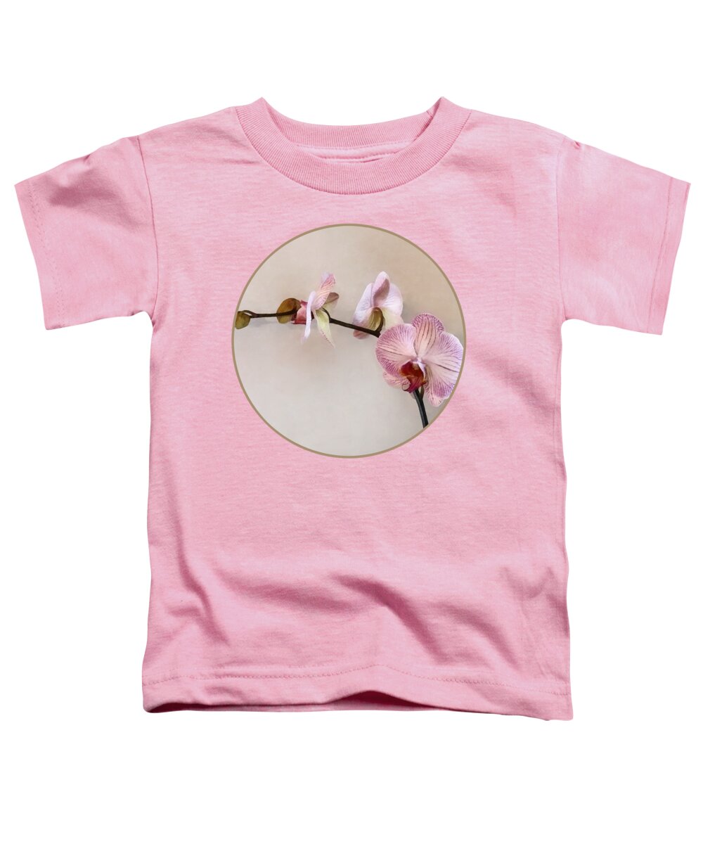 Phalaenopsis Toddler T-Shirt featuring the photograph Delicate Pink Phalaenopsis Orchids by Susan Savad