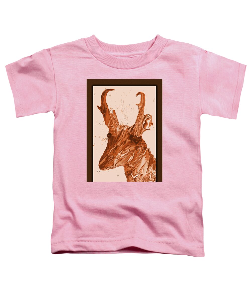 2d Digital Sculpture Toddler T-Shirt featuring the digital art Montana Pronghorn by Kae Cheatham
