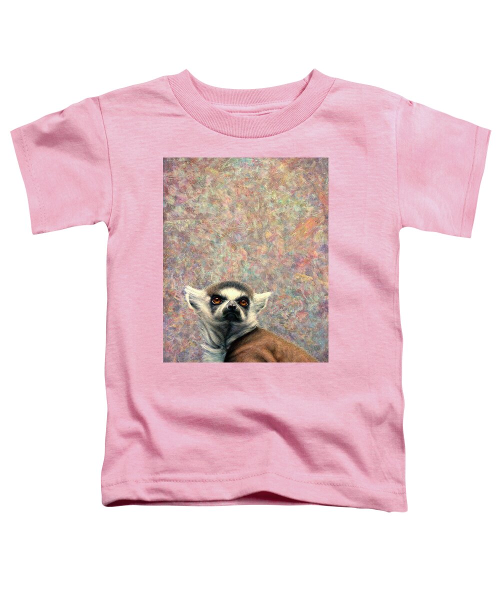 Lemur Toddler T-Shirt featuring the painting Dreamer by James W Johnson