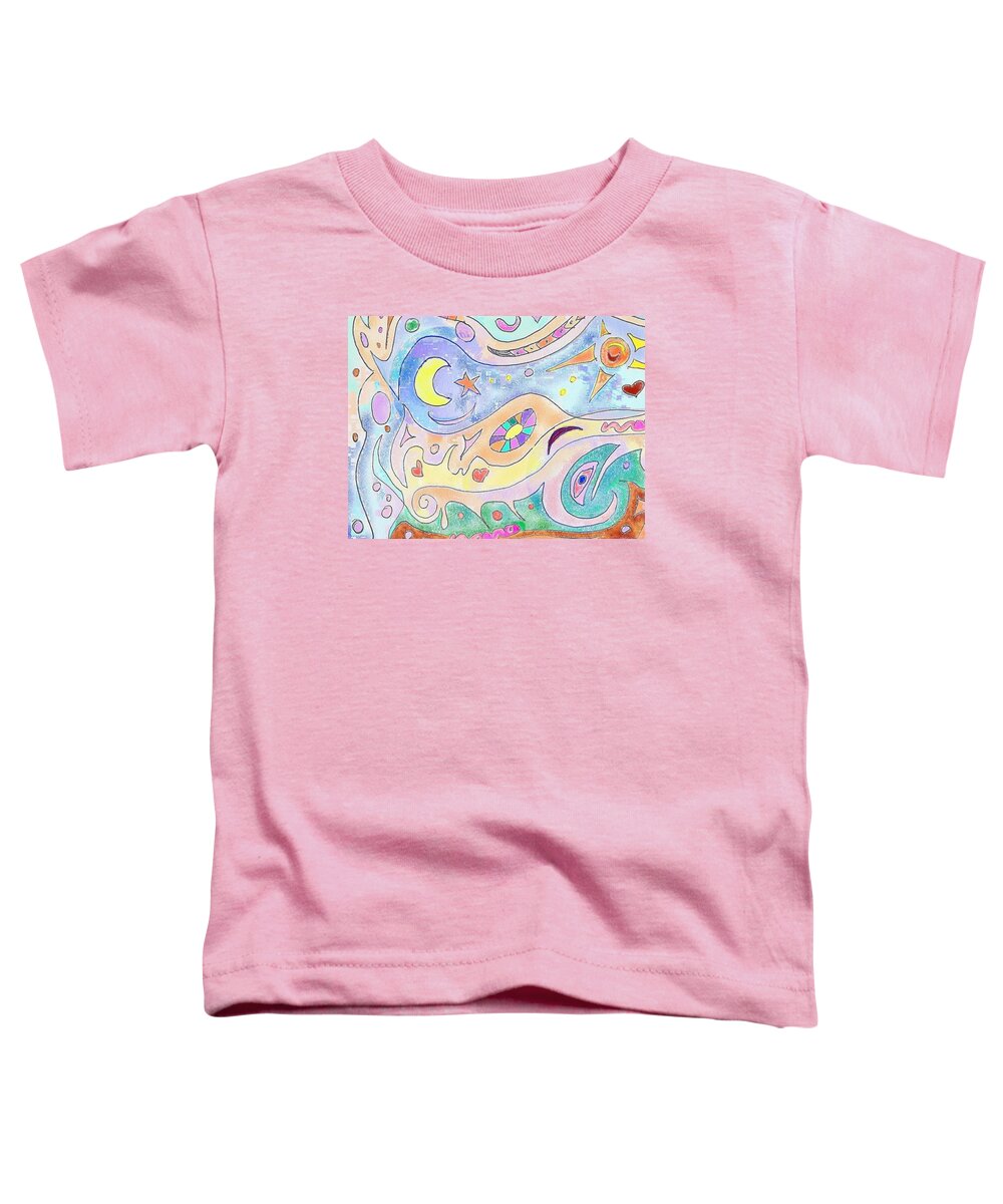 Drifter Toddler T-Shirt featuring the drawing Driftwood by Julia Woodman