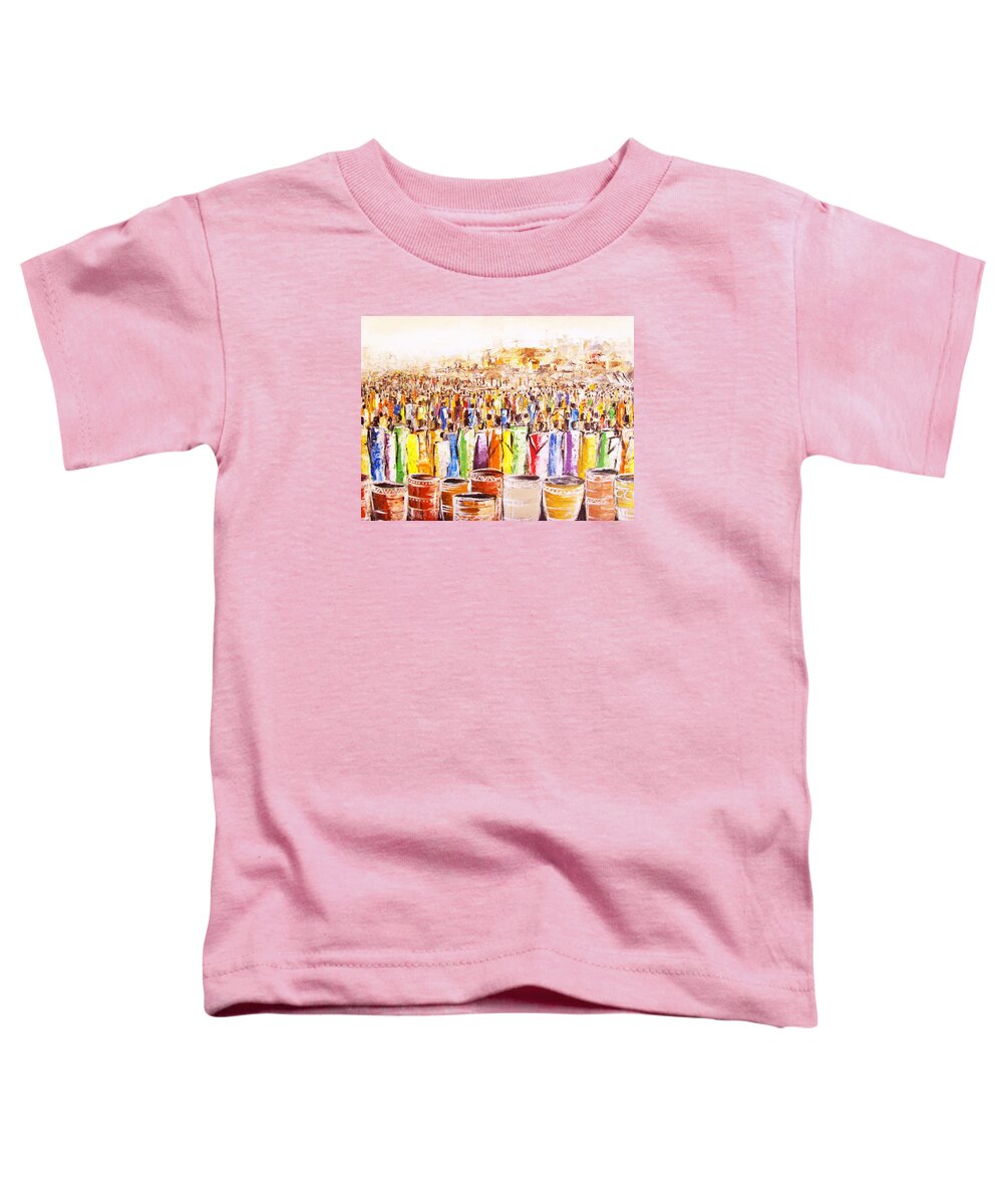 Nii Hylton Toddler T-Shirt featuring the painting Drink Festival by Nii Hylton