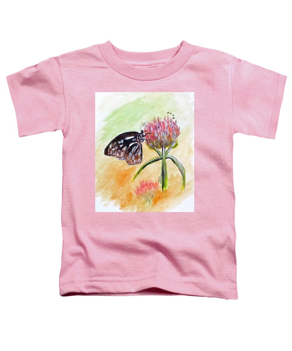 Butterflies Toddler T-Shirt featuring the painting Erika's Butterfly Two by Clyde J Kell