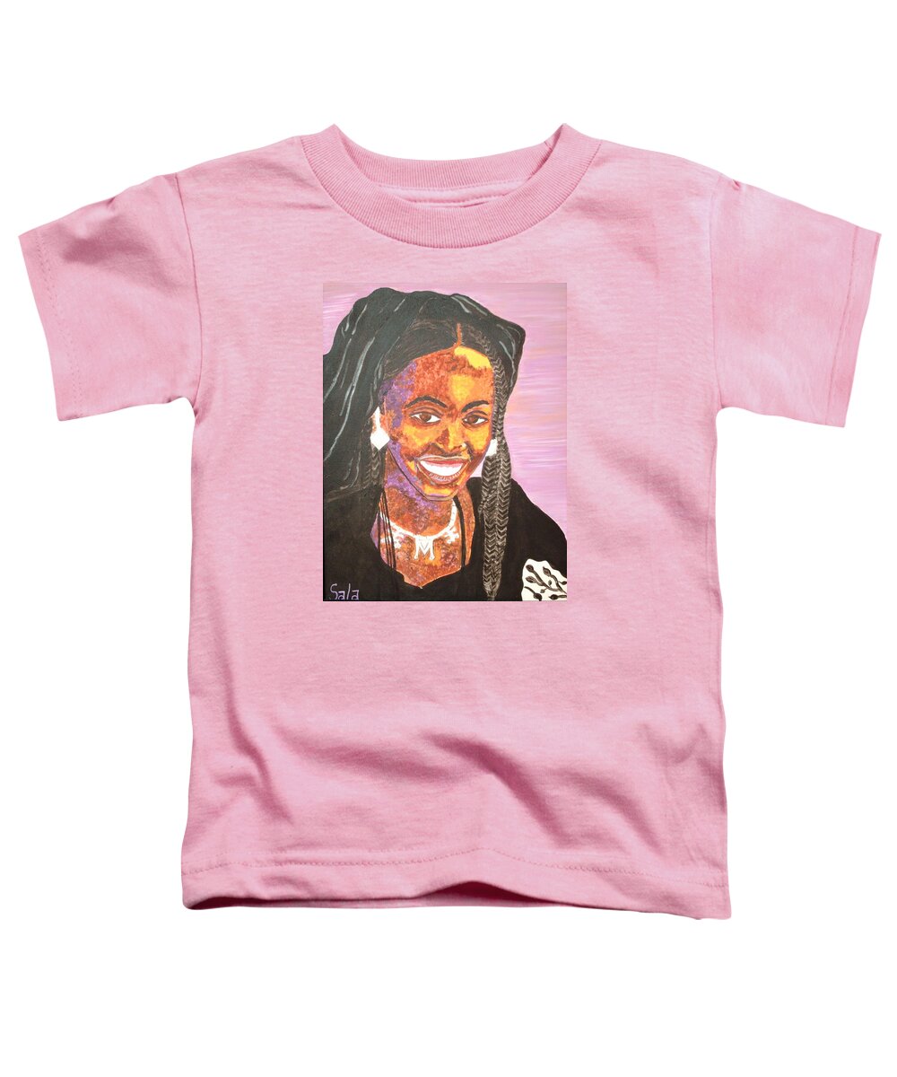 Portrait Toddler T-Shirt featuring the painting Ethiopian Woman by Sala Adenike
