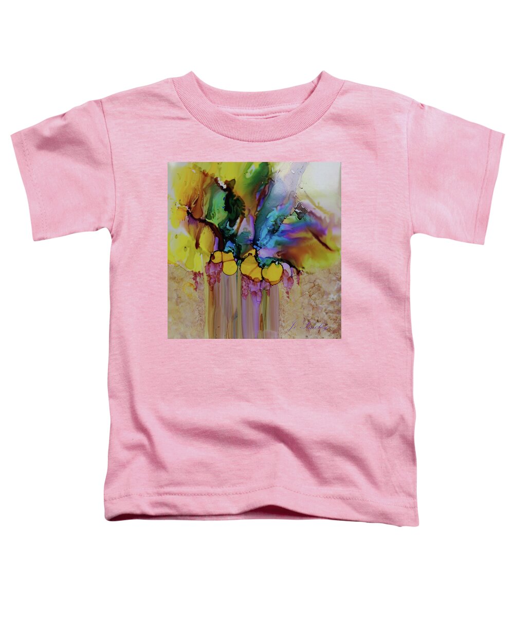 Floral Toddler T-Shirt featuring the painting Explosion of Petals by Jo Smoley