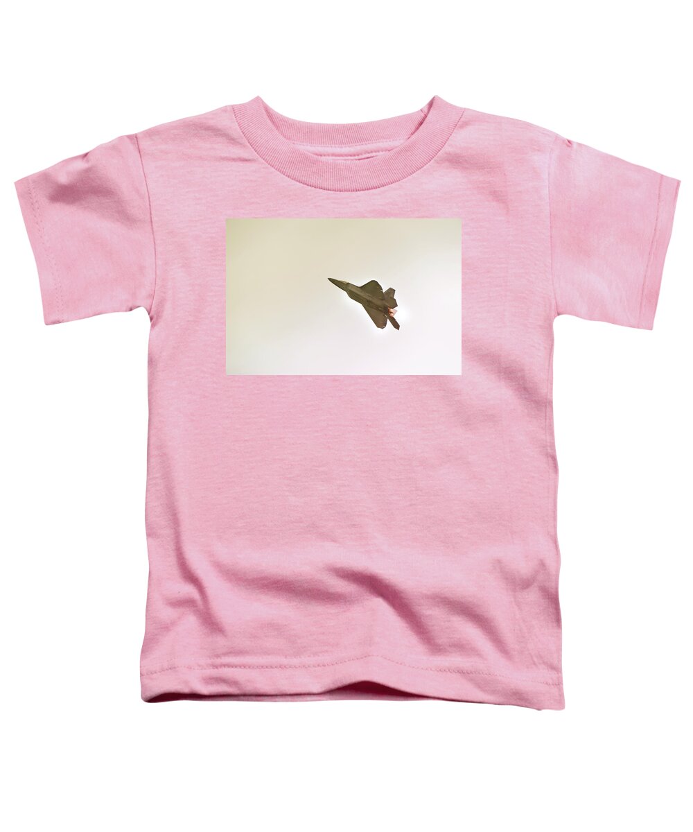 Airplane Toddler T-Shirt featuring the photograph F-22 Raptor by Sebastian Musial