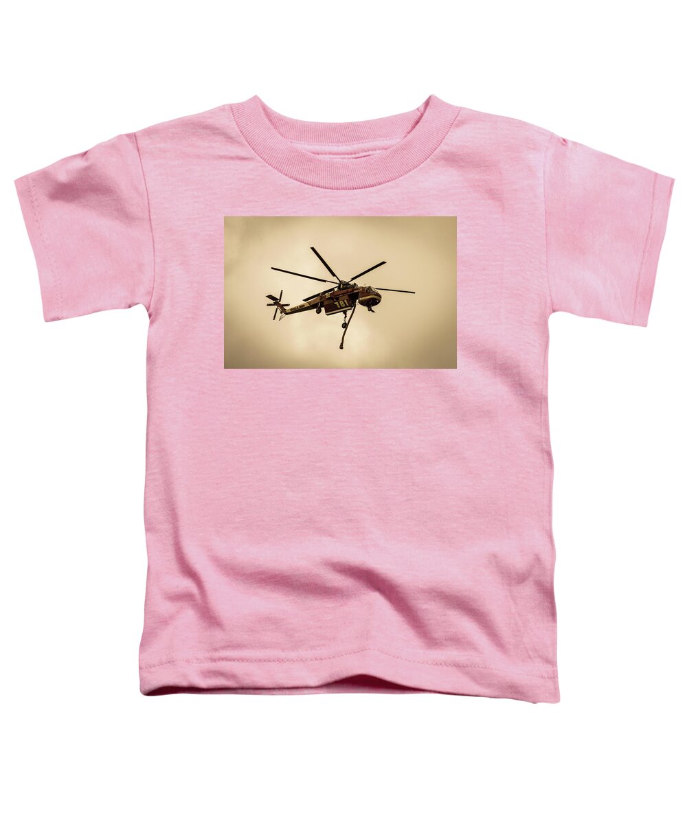 Helicopter Toddler T-Shirt featuring the photograph Fire Chopper by Steph Gabler