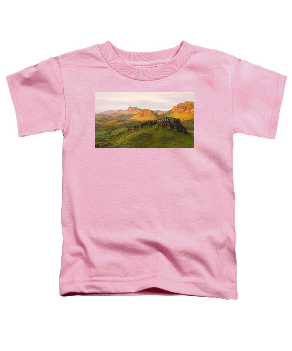 Isle Of Skye Toddler T-Shirt featuring the photograph First Light on the Quairing by Stephen Taylor
