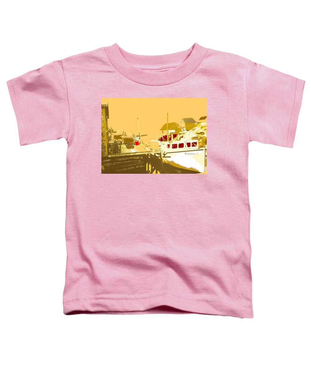 Red Toddler T-Shirt featuring the photograph Fishing Boat At The Dock by Ian MacDonald