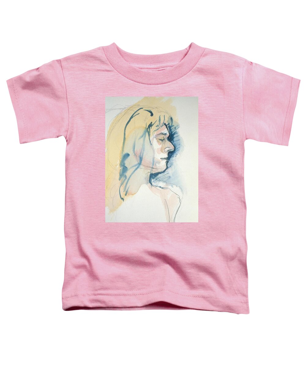Headshot Toddler T-Shirt featuring the painting Five minute profile by Barbara Pease