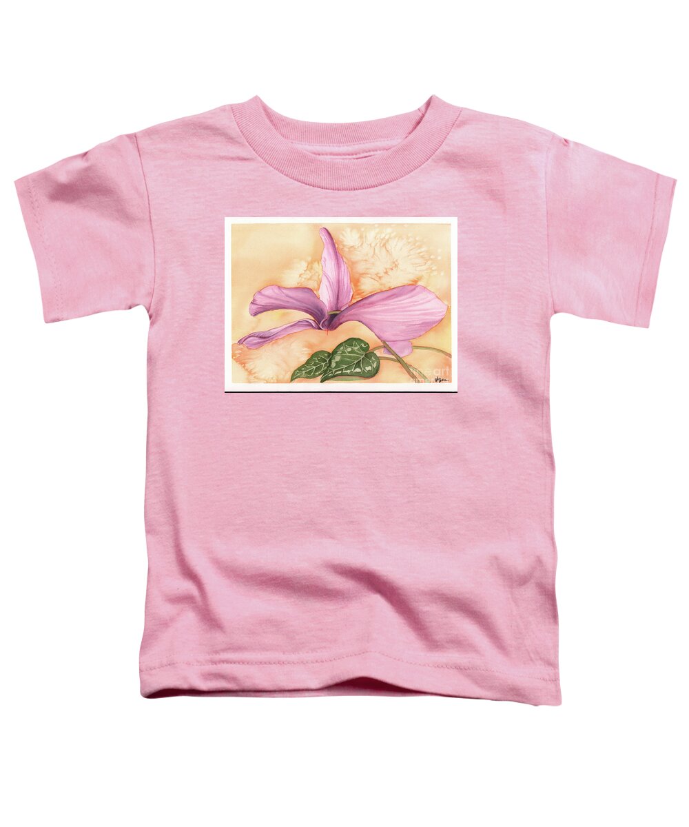 Cyclamen Toddler T-Shirt featuring the painting Flower Dance by Hilda Wagner