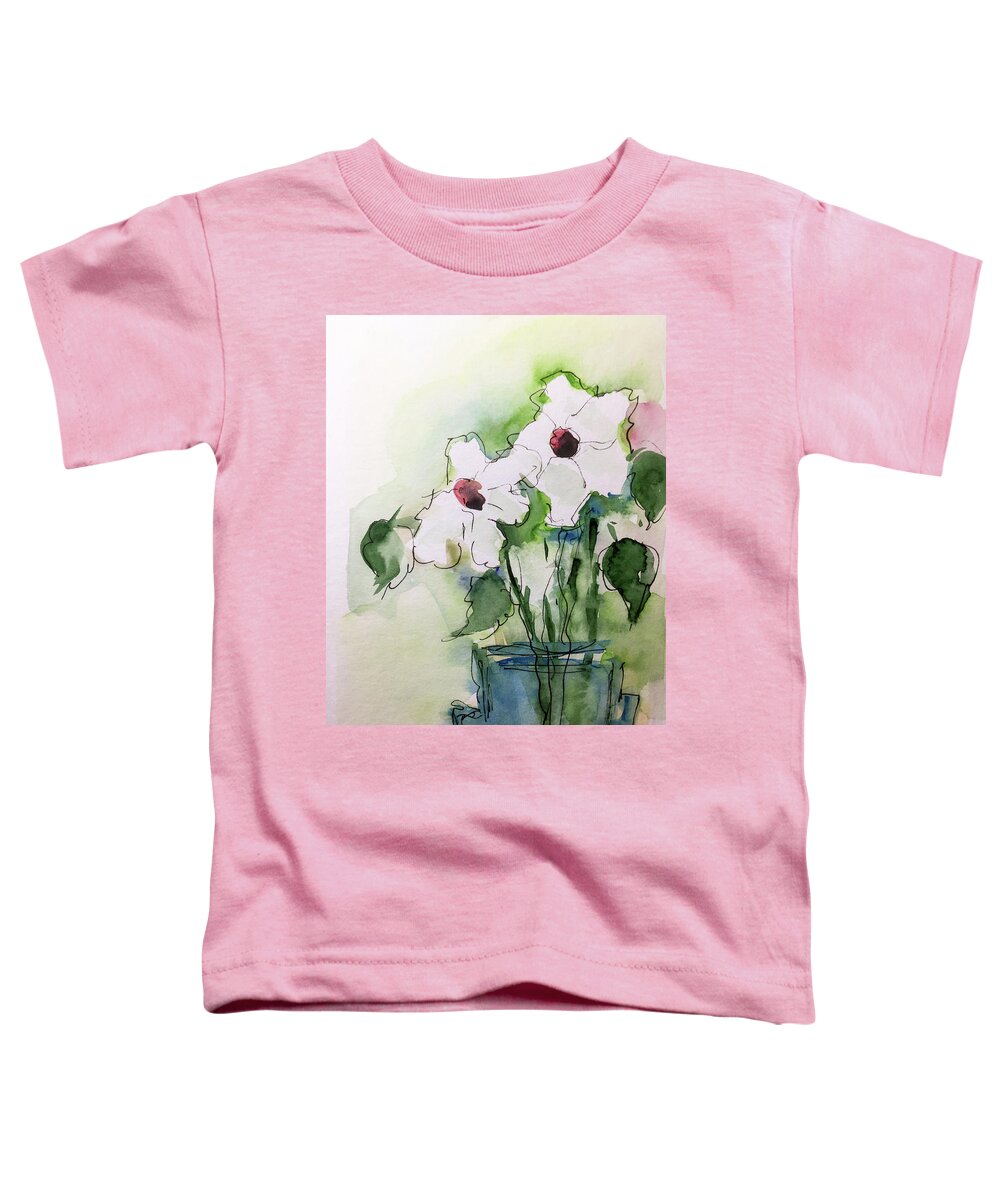 Flowers In The Vase Toddler T-Shirt featuring the painting Flowers Celebration by Britta Zehm