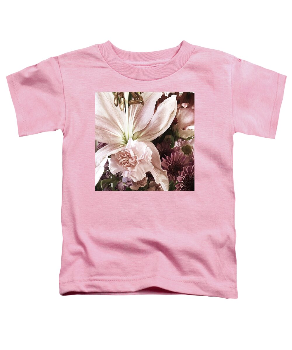 Flowers Toddler T-Shirt featuring the photograph Flowers Every Day 3 Vintage by Ellen Levinson