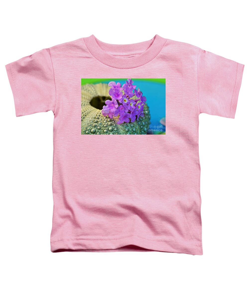 Photography Toddler T-Shirt featuring the photograph Flowers on a Shell by Kaye Menner by Kaye Menner