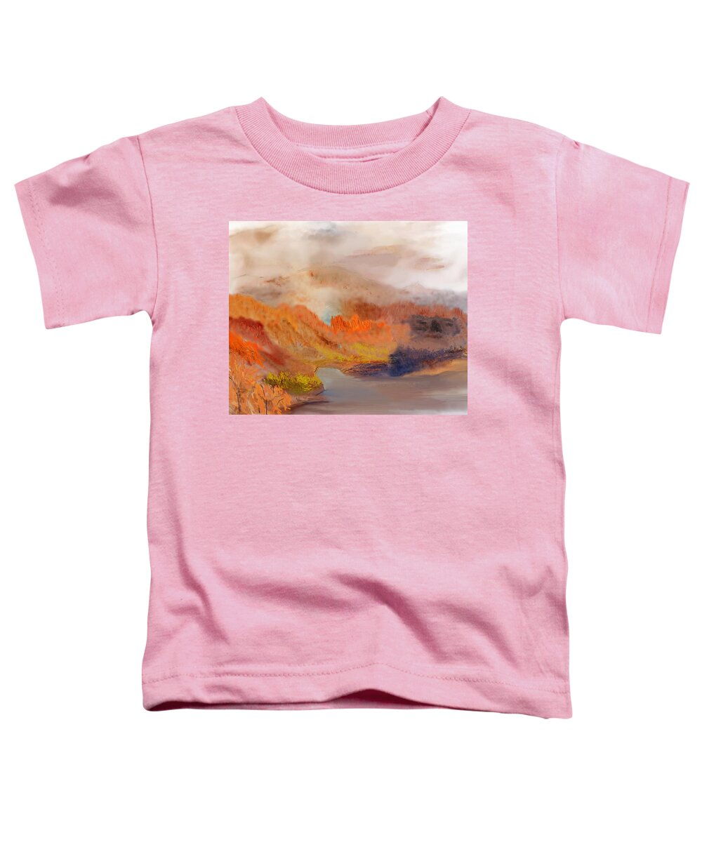 Fine Art Toddler T-Shirt featuring the digital art Foggy Autumnal Dream by David Lane