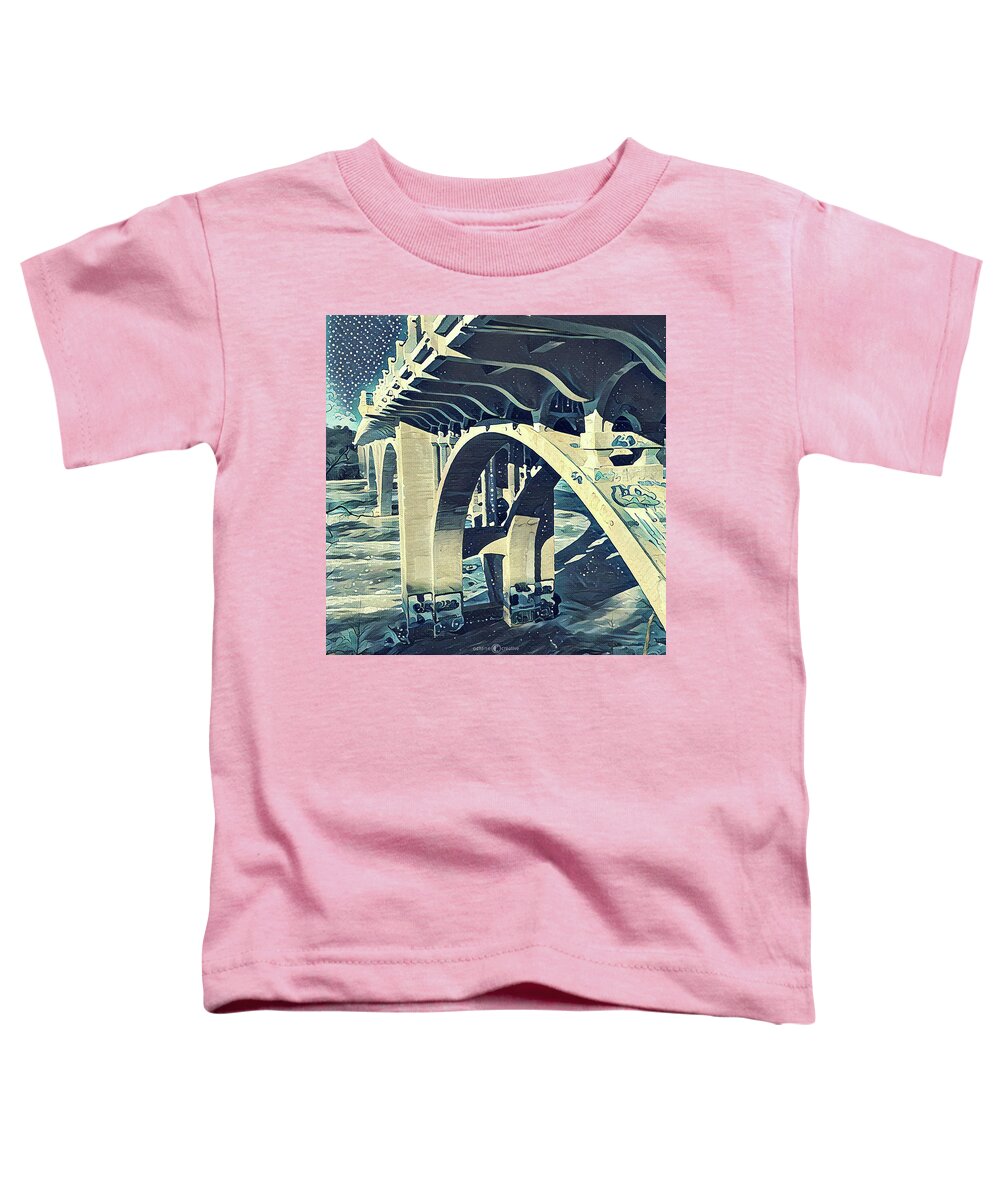 Ford Bridge Toddler T-Shirt featuring the painting Ford Bridge Winter 2 by Tim Nyberg