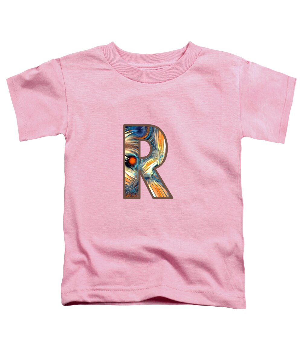 R Toddler T-Shirt featuring the digital art Fractal - Alphabet - R is for Randomness by Anastasiya Malakhova