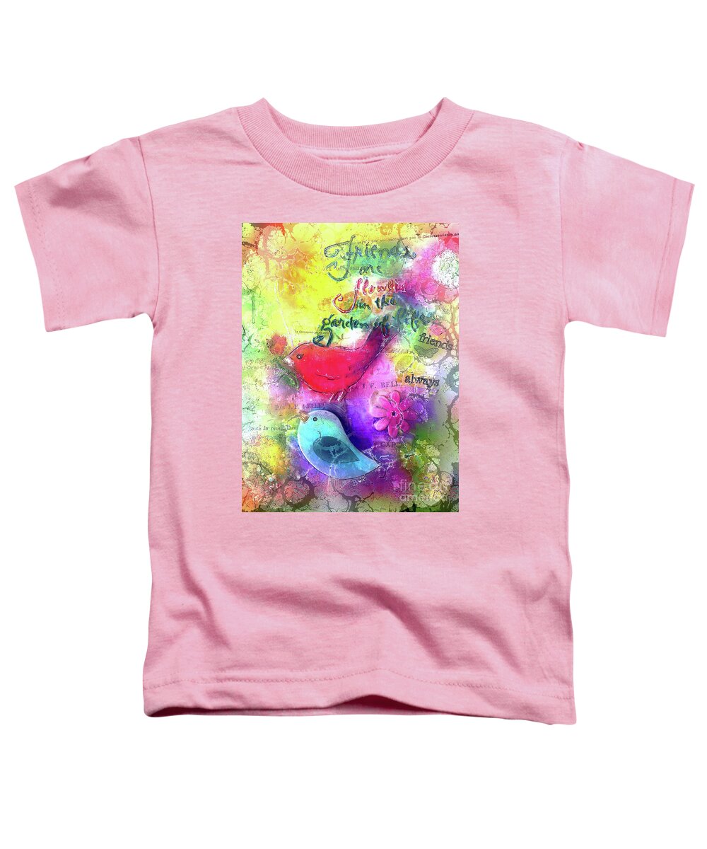 Birds Toddler T-Shirt featuring the digital art Friends Always by Claire Bull