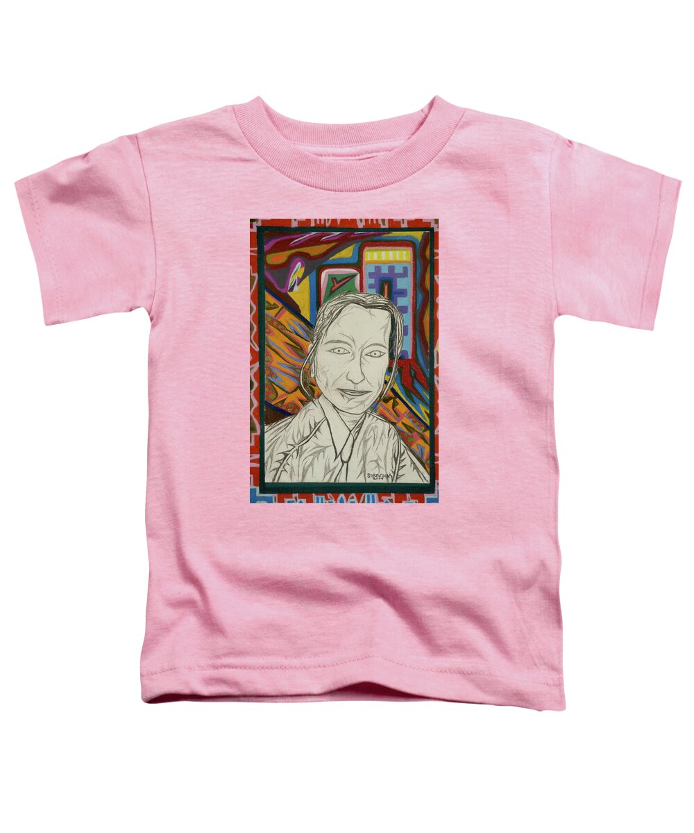 Portrait Toddler T-Shirt featuring the painting Gang of Four - Stephanie by Robert SORENSEN