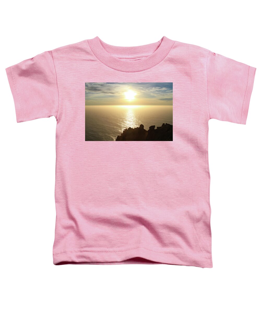 Golden Pacific Sunset 1 Toddler T-Shirt featuring the photograph Golden Pacific Sunset 1 by Bonnie Follett