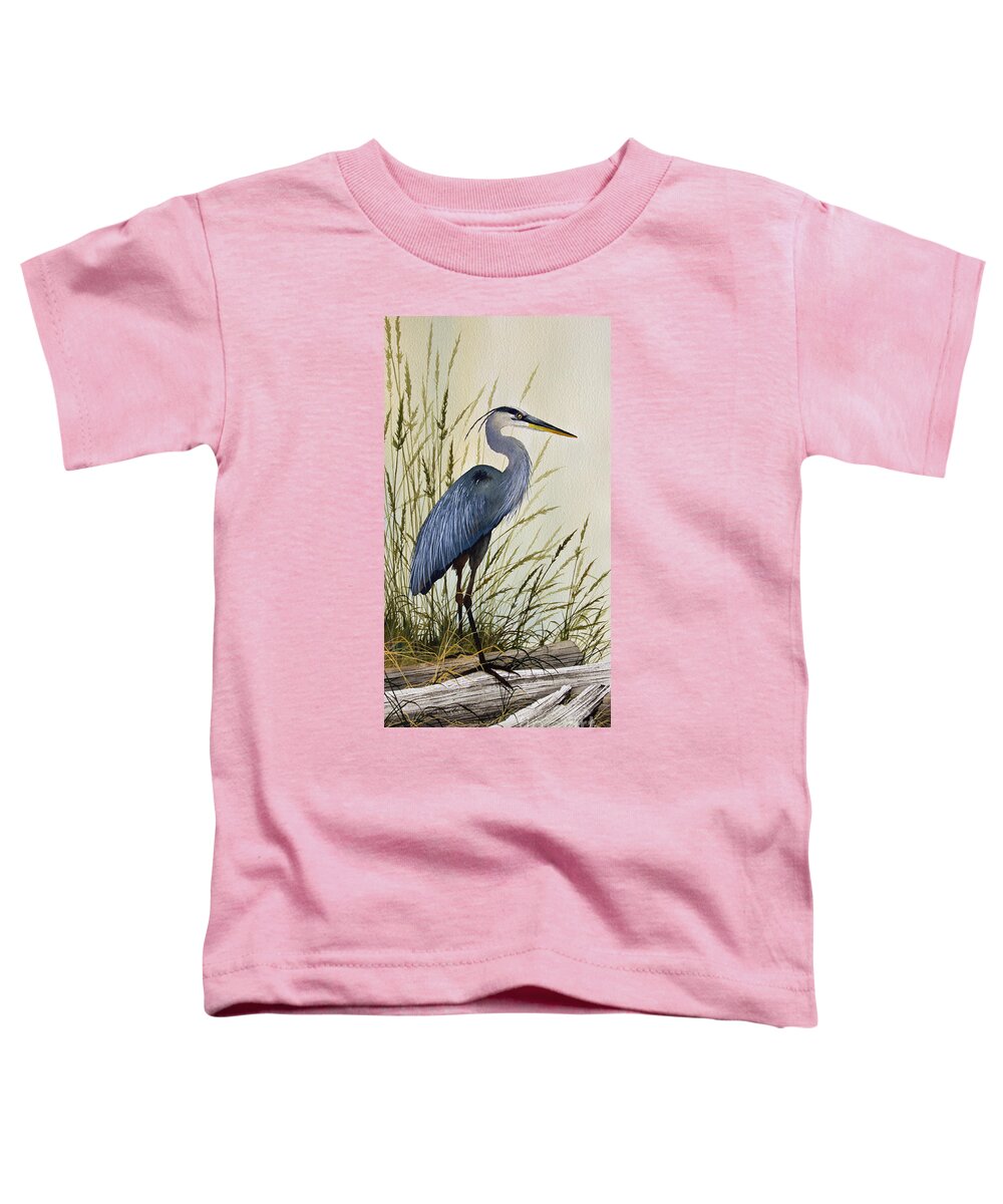 Great Blue Heron Toddler T-Shirt featuring the painting Great Blue Heron Splendor by James Williamson