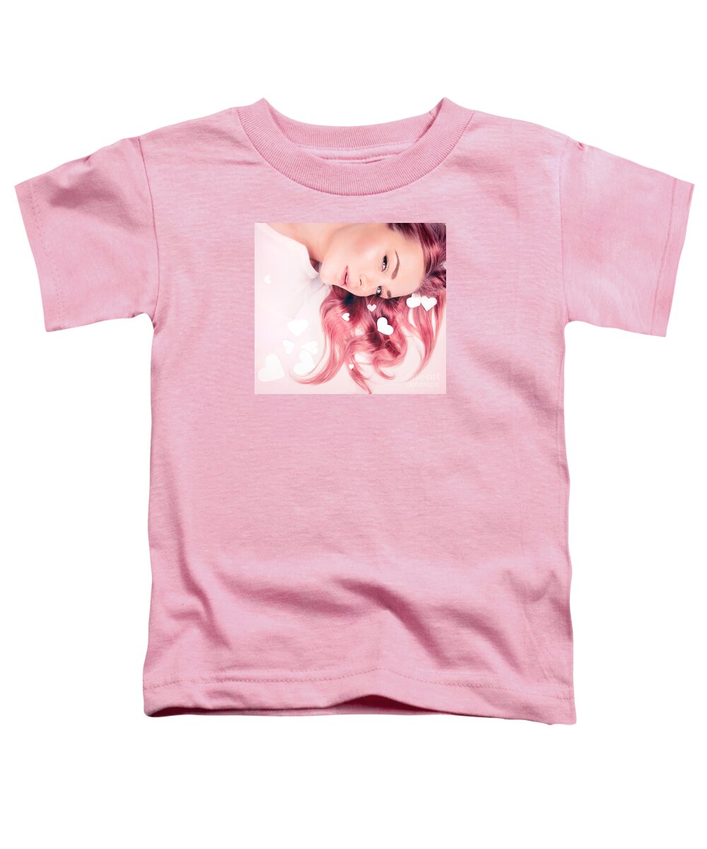 Affection Toddler T-Shirt featuring the photograph Hair idea for Valentine's day by Anna Om