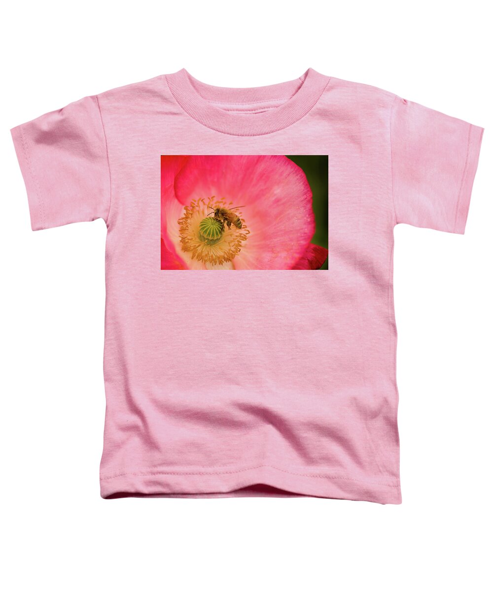 Bee Toddler T-Shirt featuring the photograph Happy Bee by Bob Cournoyer