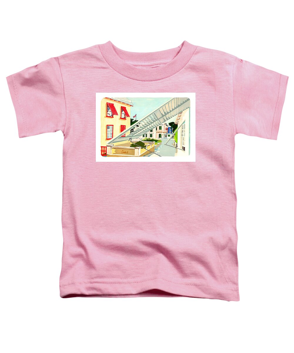Historic Island Architecture Toddler T-Shirt featuring the painting Historic St George's Town - Bermuda by Joan Cordell