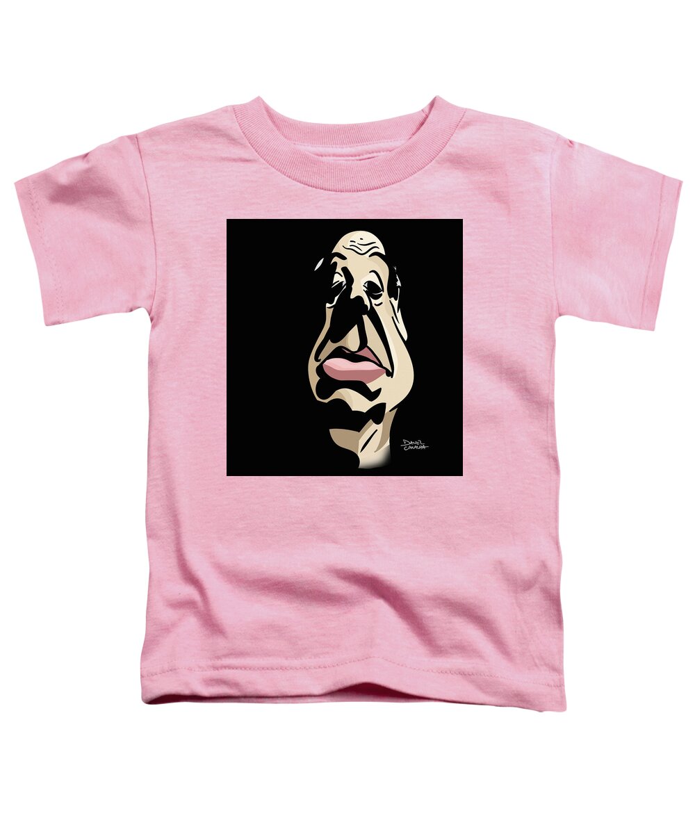 Alfred Toddler T-Shirt featuring the digital art Hitchcock by Daniel Canalha