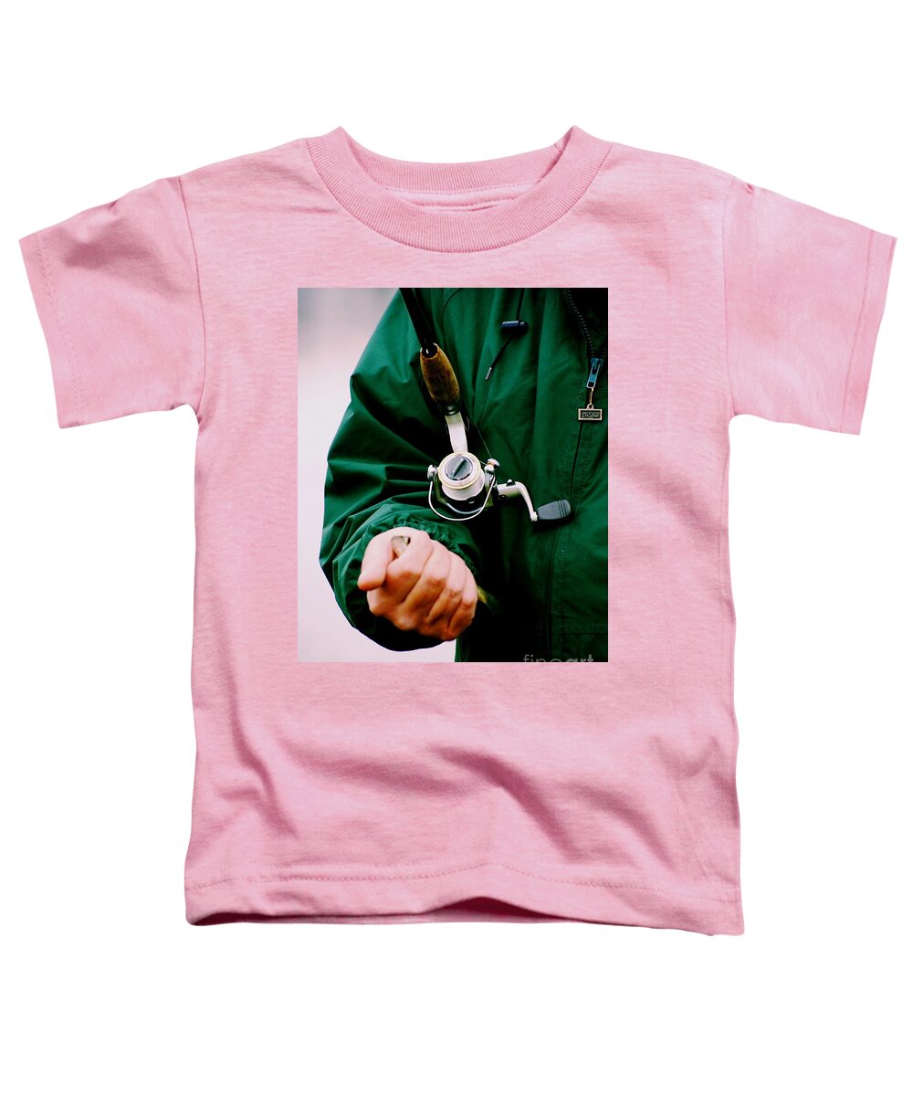 Midwest Toddler T-Shirt featuring the photograph Holding A Fish by Frank J Casella