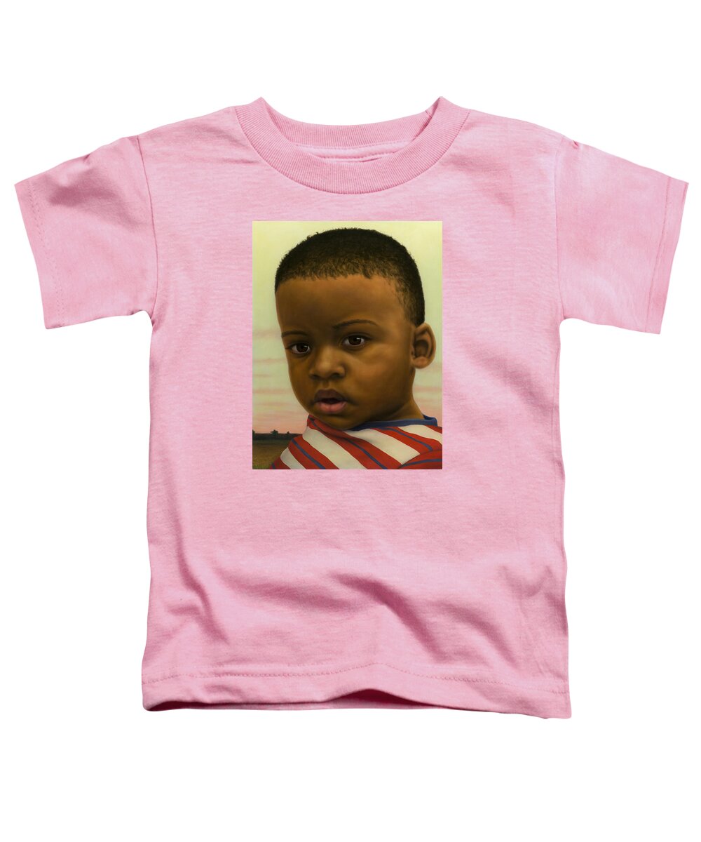 Boy Toddler T-Shirt featuring the painting Human-Nature #41 by James W Johnson